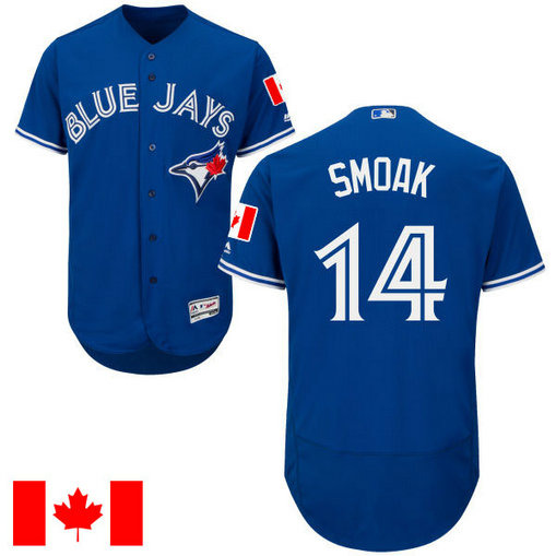 Toronto Blue Jays Justin Smoak #14 Royal 2016 Canada Day Flex Base Jersey