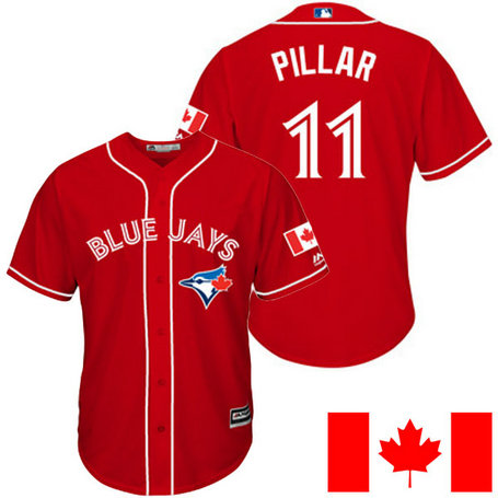Toronto Blue Jays Kevin Pillar #11 2016 Canada Day Red Cool Base Jersey