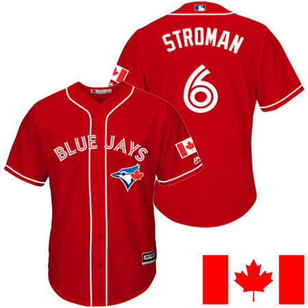 Toronto Blue Jays Marcus Stroman #6 2016 Canada Day Red Cool Base Jersey
