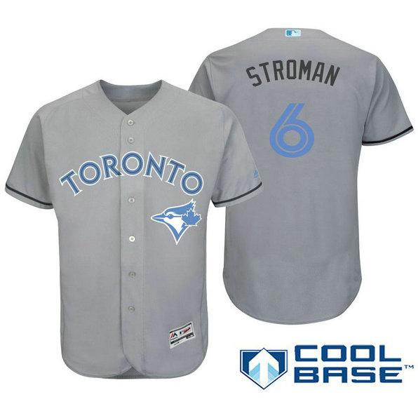 Toronto Blue Jays #6 Marcus Stroman Grey Fashion 2016 Father's Day Cool Base Jersey