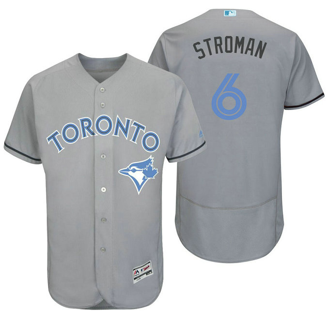 Toronto Blue Jays #6 Marcus Stroman Grey Fashion 2016 Father's Day Flex Base Jersey