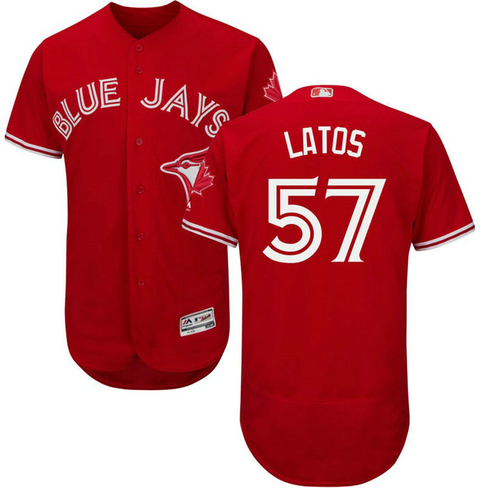 Toronto Blue Jays Mat Latos #57 Scarlet 2017 Alternate Flex Base Jersey Toronto Blue Jays Mat Latos #57 Scarlet 2017 Alternate Flex Base Jersey