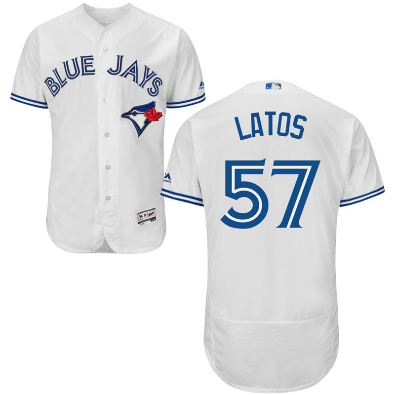 Toronto Blue Jays Mat Latos #57 White Home Flex Base Jersey Toronto Blue Jays Mat Latos #57 White Home Flex Base Jersey