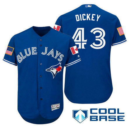 Toronto Blue Jays #43 R.A. Dickey Blue Stars & Stripes 2016 Independence Day Cool Base Jersey Toronto Blue Jays #43 R.A. Dickey Blue Stars & Stripes 2016 Independence Day Cool Base Jersey
