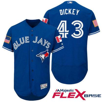 Toronto Blue Jays #43 R.A. Dickey Blue Stars & Stripes 2016 Independence Day Flex Base Jersey Toronto Blue Jays #43 R.A. Dickey Blue Stars & Stripes 2016 Independence Day Flex Base Jersey