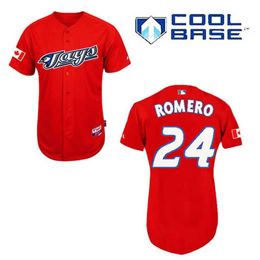Toronto Blue Jays #24 Ricky Romero Red Cool Base Jersey Toronto Blue Jays #24 Ricky Romero Red Cool Base Jersey