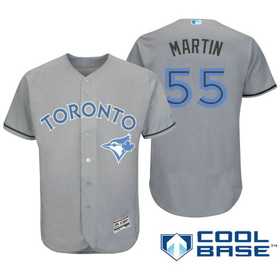 Toronto Blue Jays #55 Russell Martin Grey Fashion 2016 Father's Day Cool Base Jersey