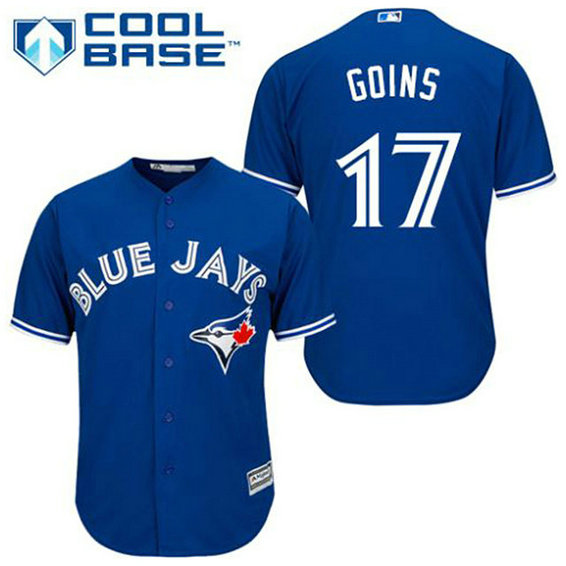 Toronto Blue Jays #17 Ryan Goins Royal Official Cool Base Jersey Toronto Blue Jays #17 Ryan Goins Royal Official Cool Base Jersey