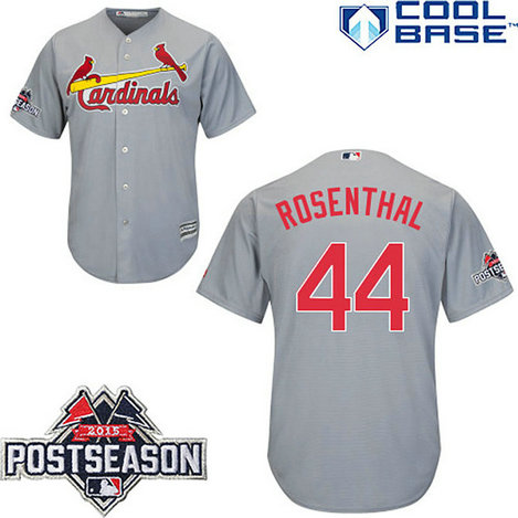 St. Louis Cardinals #44 Trevor Rosenthal Grey Cool Base Away Jersey St. Louis Cardinals #44 Trevor Rosenthal Grey Cool Base Away Jersey
