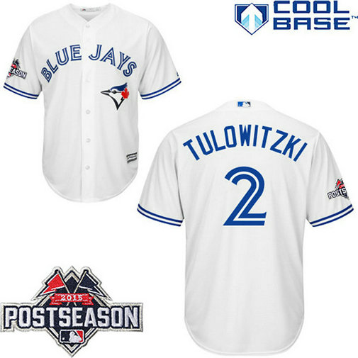 Toronto Blue Jays #2 Troy Tulowitzki White Cool Base Home Jersey Toronto Blue Jays #2 Troy Tulowitzki White Cool Base Home Jersey