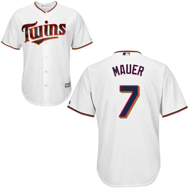 Minnesota Twins #7 Joe Mauer White Home Cool Base Jersey Minnesota Twins #7 Joe Mauer White Home Cool Base Jersey