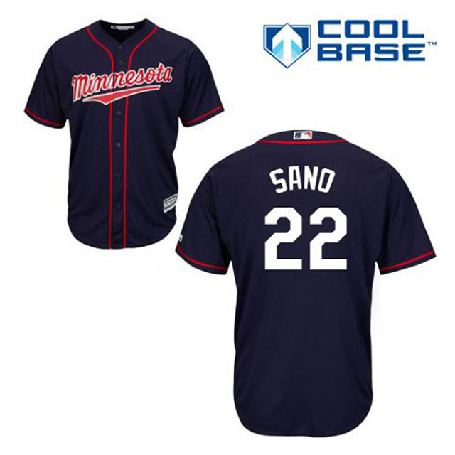 Minnesota Twins #22 Miguel Sano Navy Cool Base Jersey