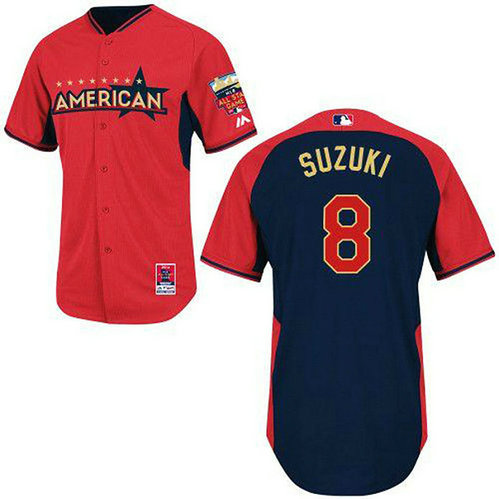 Minnesota Twins #8 Kurt Suzuki Authentic Red/Navy American League 2014 All Star BPJersey Minnesota Twins #8 Kurt Suzuki Authentic Red/Navy American League 2014 All Star BPJersey