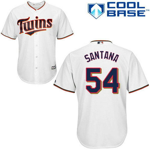 Minnesota Twins #54 Ervin Santana Authentic White Home Cool Base Jersey