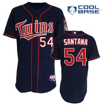 Minnesota Twins #54 Ervin Santana Authentic Navy Blue Alternate Home Cool Base Jersey