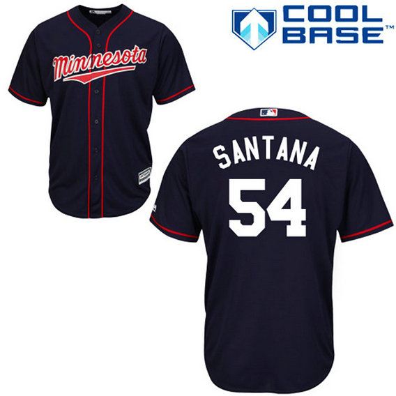 Minnesota Twins #54 Ervin Santana Authentic Navy Blue Alternate Away Cool Base Jersey