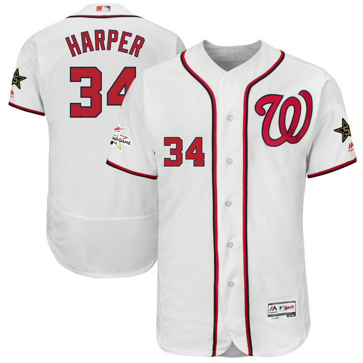 Washington Nationals Bryce Harper #34 White 2017 All-Star Flex Base Jersey Washington Nationals Bryce Harper #34 White 2017 All-Star Flex Base Jersey
