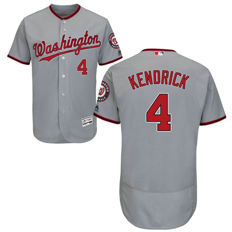 Washington Nationals Howie Kendrick #4 Grey Road Flex Base Jersey