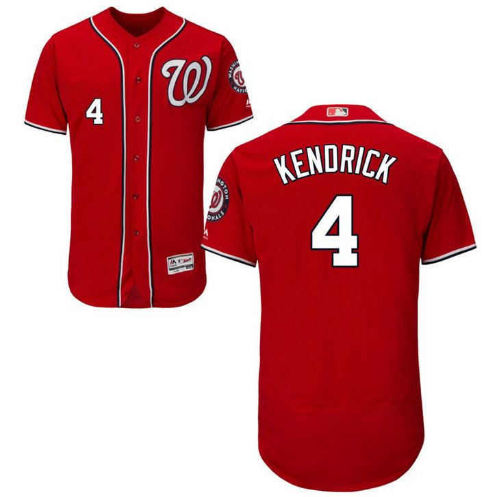Washington Nationals Howie Kendrick #4 Scarlet Alternate Flex Base Jersey