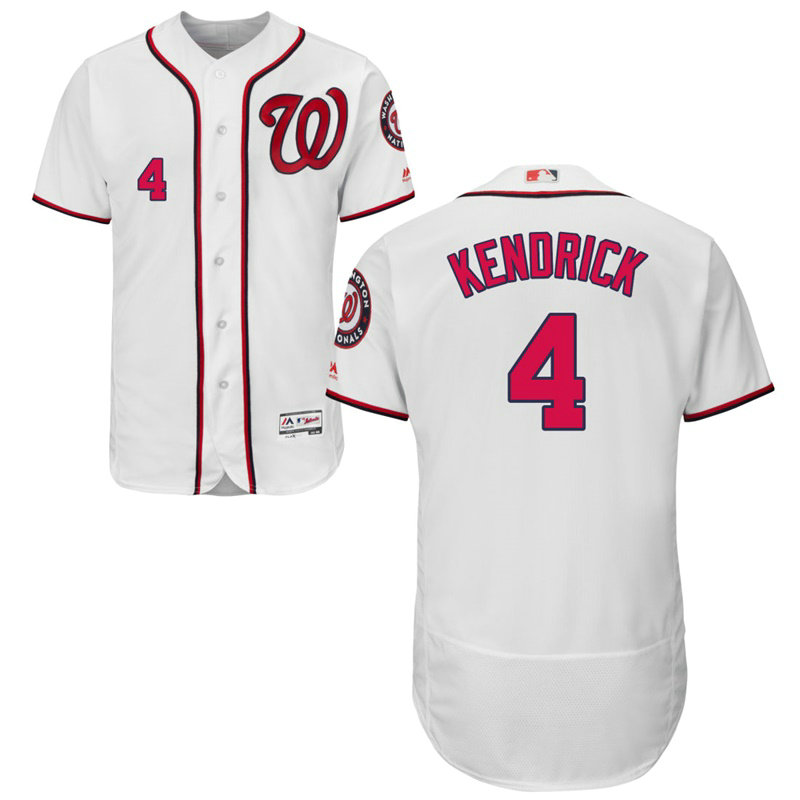 Washington Nationals Howie Kendrick #4 White Home Flex Base Jersey