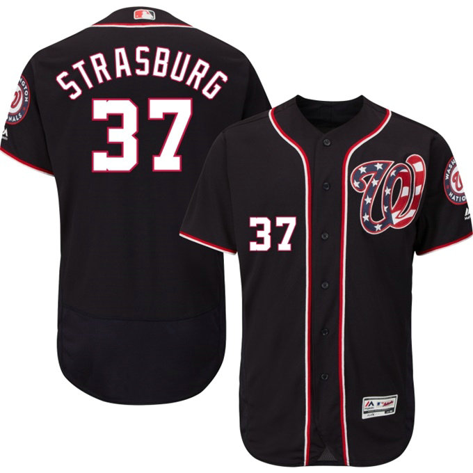 Washington Nationals #37 Stephen Strasburg Navy Flexbase Authentic Collection Jersey Washington Nationals #37 Stephen Strasburg Navy Flexbase Authentic Collection Jersey