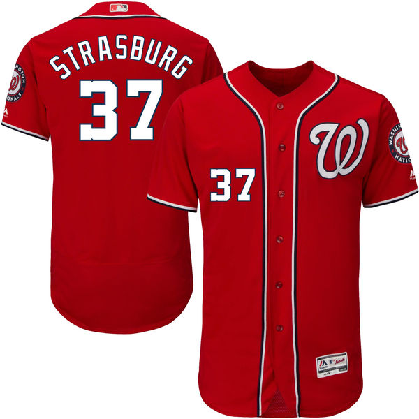 Washington Nationals #37 Stephen Strasburg Red Flexbase Authentic Collection Jersey Washington Nationals #37 Stephen Strasburg Red Flexbase Authentic Collection Jersey