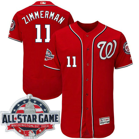 Washington Nationals #11 Ryan Zimmerman Scarlet 2018 All-Star Game Alternate Flex Base Player Jersey