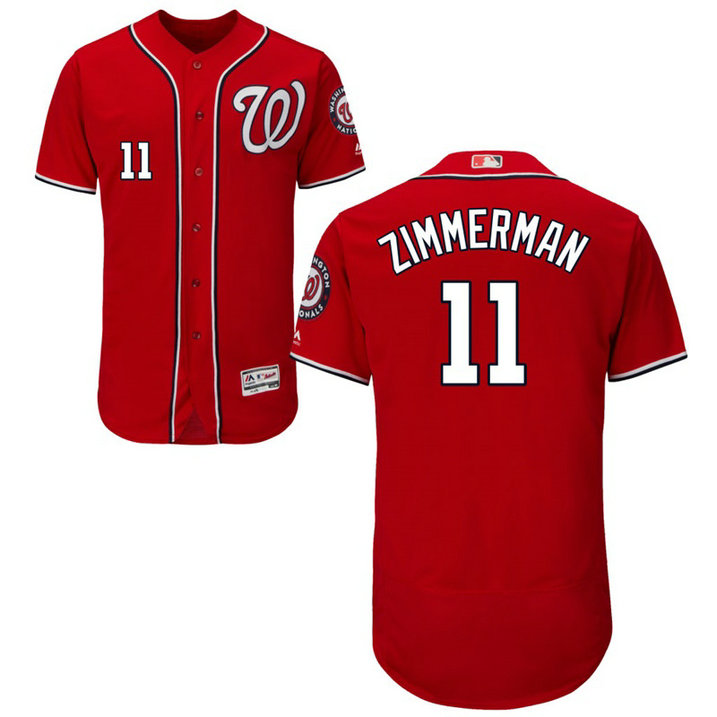 Washington Nationals Ryan Zimmerman #11 Scarlet Alternate Flex Base Jersey