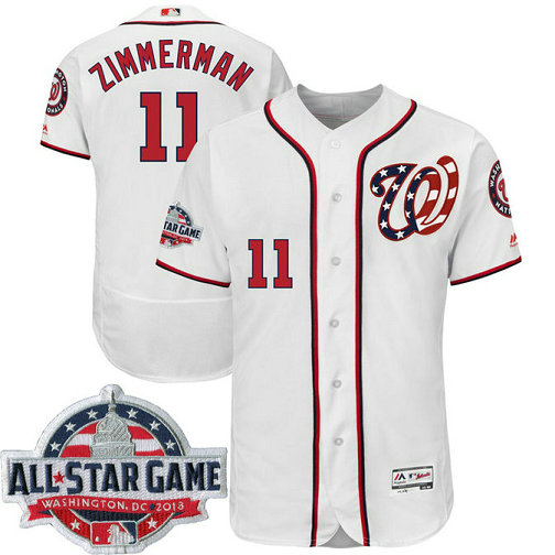 Washington Nationals #11 Ryan Zimmerman White 2018 All-Star Game Home Alternate Flex Base Player Jersey