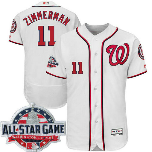 Washington Nationals #11 Ryan Zimmerman White 2018 All-Star Game Home Flex Base Player Jersey