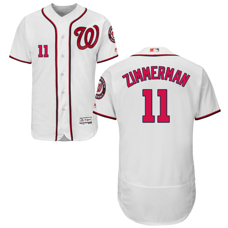 Washington Nationals Ryan Zimmerman #11 White Home Flex Base Jersey