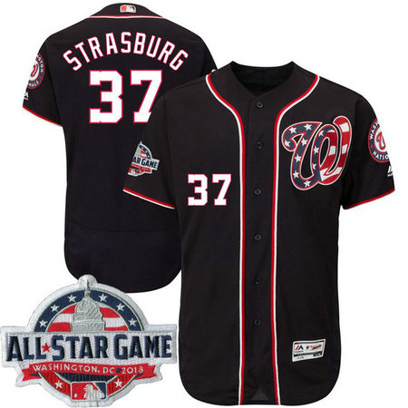 Washington Nationals #37 Stephen Strasburg Navy 2018 All-Star Game Alternate Flex Base Player Jersey