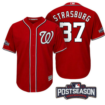 Washington Nationals Stephen Strasburg #37 NL East Division Champions Red 2016 Postseason Patch Cool Base Jersey Washington Nationals Stephen Strasburg #37 NL East Division Champions Red 2016 Postseason Patch Cool Base Jersey