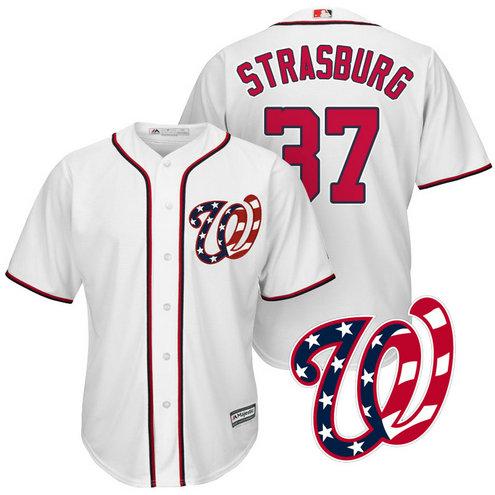 Washington Nationals Stephen Strasburg #37 White 2017 Cool Base Jersey Washington Nationals Stephen Strasburg #37 White 2017 Cool Base Jersey
