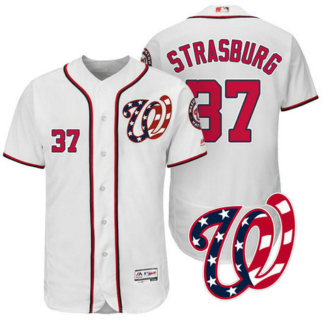 Washington Nationals Stephen Strasburg #37 White 2017 Home Authentic Collection Flex Base Jersey Washington Nationals Stephen Strasburg #37 White 2017 Home Authentic Collection Flex Base Jersey