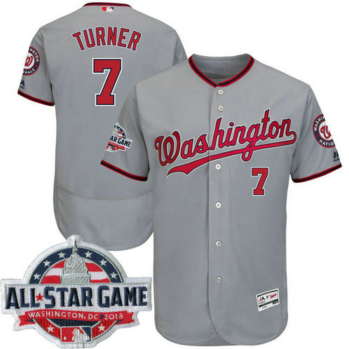 Washington Nationals #7 Trea Turner Grey 2018 All-Star Game Road Flex Base Player Jersey Washington Nationals #7 Trea Turner Grey 2018 All-Star Game Road Flex Base Player Jersey