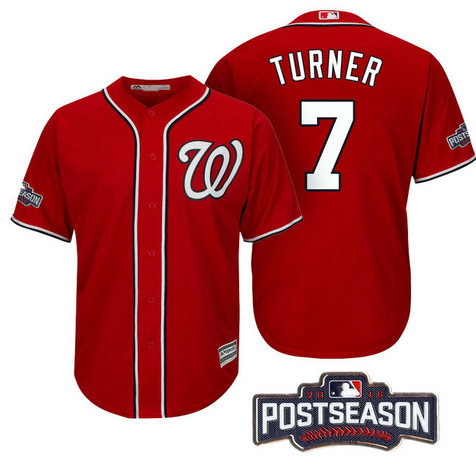 Washington Nationals Trea Turner #7 NL East Division Champions Red 2016 Postseason Patch Cool Base Jersey Washington Nationals Trea Turner #7 NL East Division Champions Red 2016 Postseason Patch Cool Base Jersey