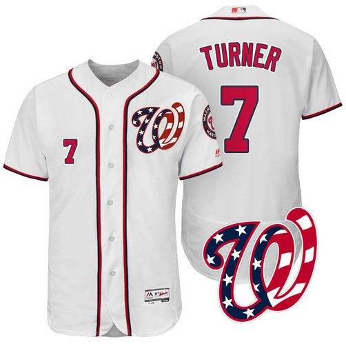 Washington Nationals Trea Turner #7 White 2017 Home Authentic Collection Flex Base Jersey Washington Nationals Trea Turner #7 White 2017 Home Authentic Collection Flex Base Jersey