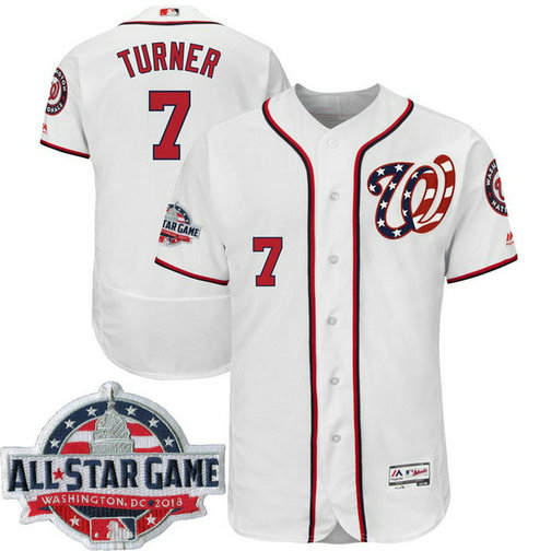 Washington Nationals #7 Trea Turner White 2018 All-Star Game Home Alternate Flex Base Player Jersey Washington Nationals #7 Trea Turner White 2018 All-Star Game Home Alternate Flex Base Player Jersey