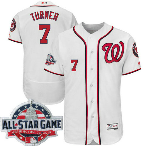 Washington Nationals #7 Trea Turner White 2018 All-Star Game Home Flex Base Player Jersey Washington Nationals #7 Trea Turner White 2018 All-Star Game Home Flex Base Player Jersey