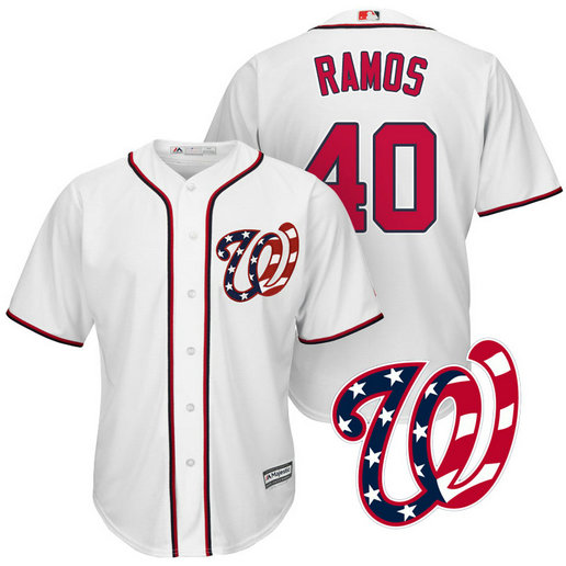 Washington Nationals Wilson Ramos #40 White 2017 Cool Base Jersey Washington Nationals Wilson Ramos #40 White 2017 Cool Base Jersey