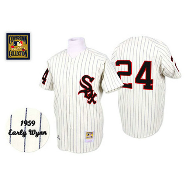 Chicago White Sox #24 Early Wynn White Home Throwback Jersey Chicago White Sox #24 Early Wynn White Home Throwback Jersey