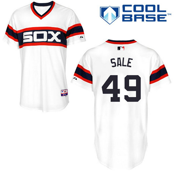Chicago White Sox #49 Chris Sale Authentic White Alternate Cool Base Jersey