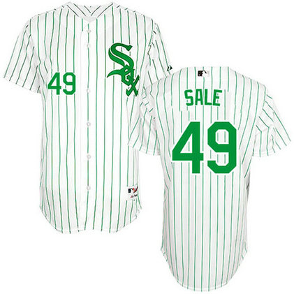 Chicago White Sox #49 Chris Sale Authentic White St. Patrick's Day Jersey