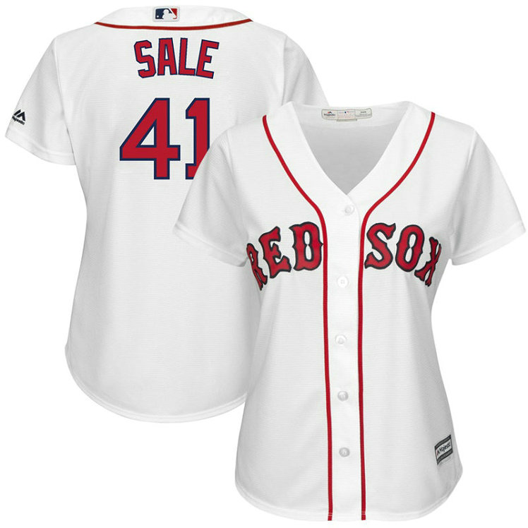 Women - Boston Red Sox Chris Sale #41 White Cool Base Jersey Women - Boston Red Sox Chris Sale #41 White Cool Base Jersey