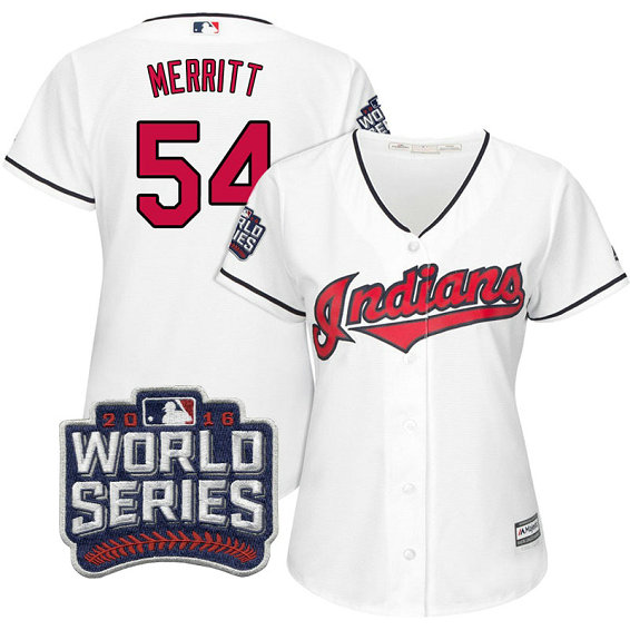 Women - Cleveland Indians Ryan Merritt #54 White 2016 World Series Bound Cool Base Jersey Women - Cleveland Indians Ryan Merritt #54 White 2016 World Series Bound Cool Base Jersey
