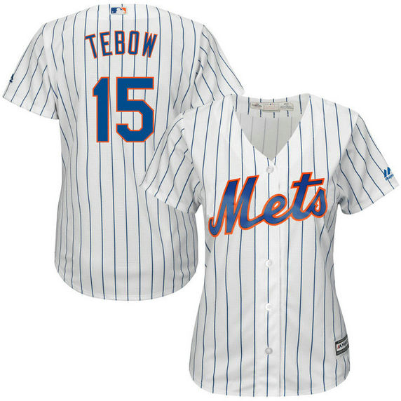 Women - New York Mets Tim Tebow #15 Home White Cool Base Jersey Women - New York Mets Tim Tebow #15 Home White Cool Base Jersey