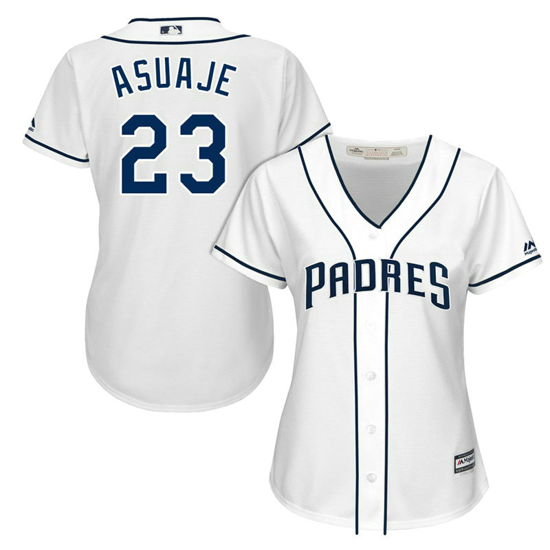 Women - San Diego Padres Carlos Asuaje #23 2017 Home White Cool Base Jersey