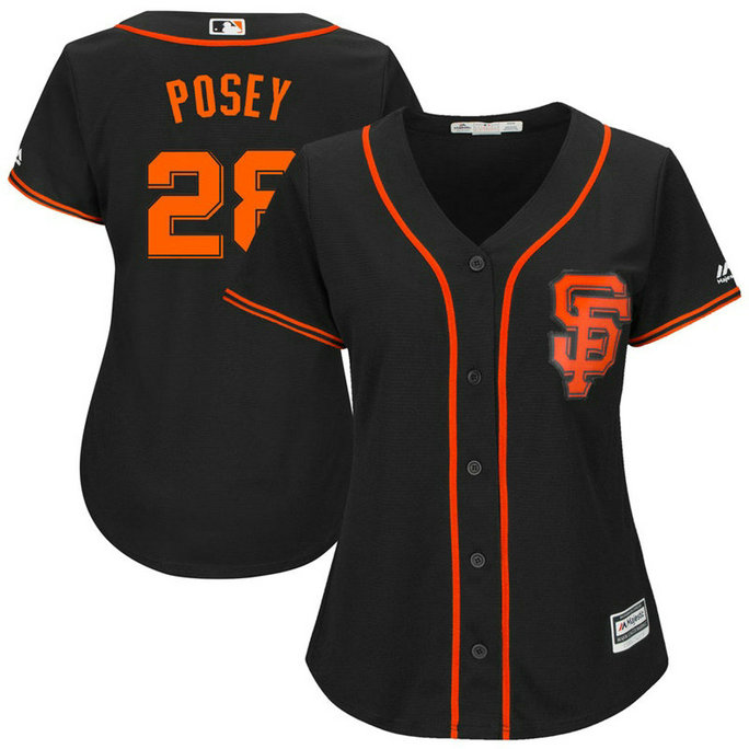 Women - San Francisco Giants Buster Posey #28 2017 Alternate Black Cool Base Jersey Women - San Francisco Giants Buster Posey #28 2017 Alternate Black Cool Base Jersey