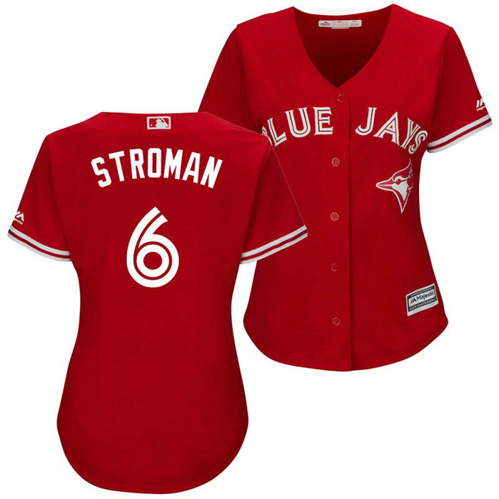 Women - Toronto Blue Jays Marcus Stroman #6 2017 Alternate Scarlet Cool Base Jersey